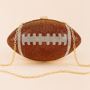 Beautiful Rhinestone Embellished Football Clutch/Crossbody Bag NWT
